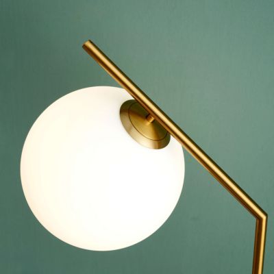 Lampadaire ultra epuré blanc et laiton - Molia