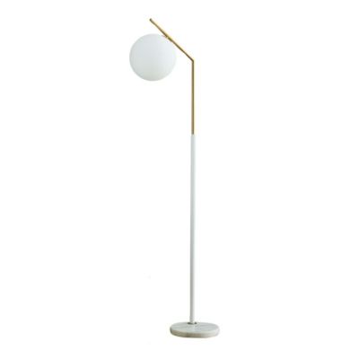 Lampadaire ultra epuré blanc et laiton - Molia