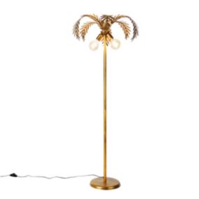 Lampadaire vintage doré 156 cm 2 lumières - Botanica