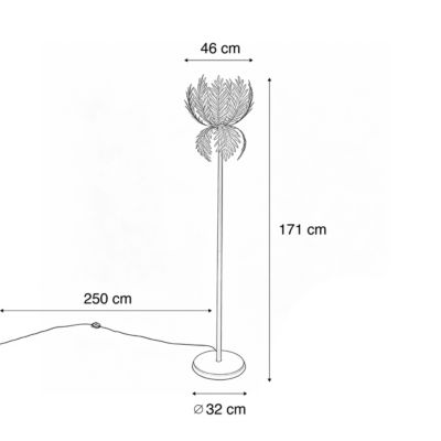 Lampadaire vintage doré - Botanica Simplo