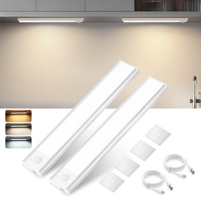 Lampe 2 x LED sous meuble NETTLIFE avec détecteur de mouvement, rechargeable par USB, 1 500 mAh,un couloir ou un placard