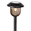 Lampe à piquer extérieur LED à énergie solaire IP44 0.2 W blanc chaud H.41 x l.12,6cm noir