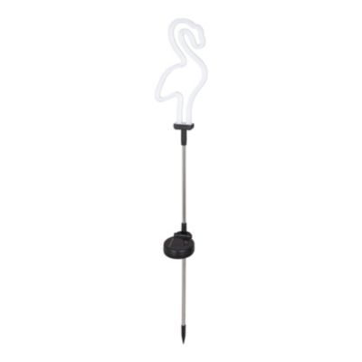 Lampe à piquer extérieur LED à énergie solaire IP44 0.3 W Vert H.86,5 x l.13cm blanc et noir