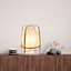 Lampe à poser Akemi IP20 E27 40W H.40 x Ø30 cm papier japonais, bambou, blanc Corep