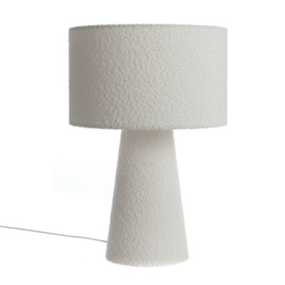 Lampe à poser Badi tissu bouclé blanc IP20 E27 40W Ø.35 x H.50 cm Lussiol