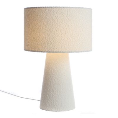 Lampe à poser Badi tissu bouclé blanc IP20 E27 40W Ø.35 x H.50 cm Lussiol