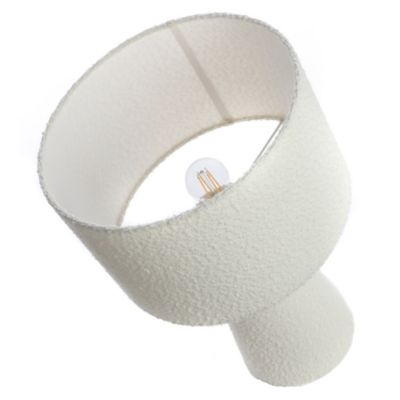 Lampe à poser Badi tissu bouclé blanc IP20 E27 40W Ø.35 x H.50 cm Lussiol