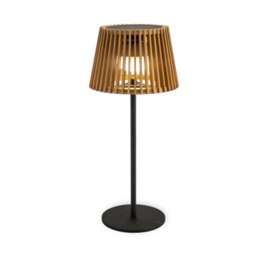 Lampe à poser d'extérieur en bambou à énergie solaire Okinawa câble jute H.36cm IP44 Newgarden