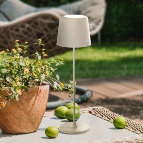 Lampe à poser d'extérieur LED integrée rechargeable USB Kaami beige IP44 2W 310lm Brilliant