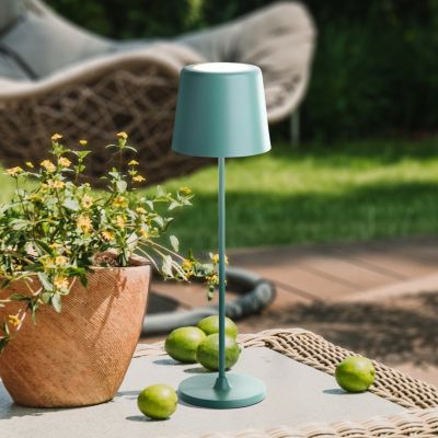 Lampe à poser d'extérieur LED integrée rechargeable USB Kaami vert IP44 2W 310lm Brilliant