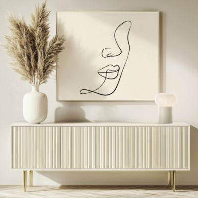 Lampe à poser Daeny verre et acier beige, câble tissu noir H.27cm IP20 E27 25W Brilliant