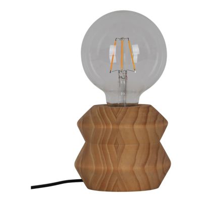 Lampe à poser effet bois E27 Ø11 x H.9cm 25W GoodHome Hoopoe