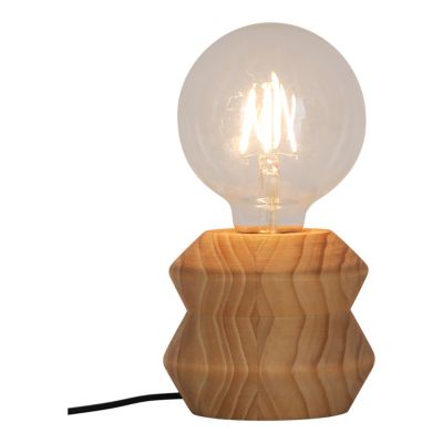 Lampe à poser effet bois E27 Ø11 x H.9cm 25W GoodHome Hoopoe