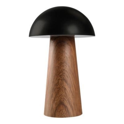 Lampe à poser effet bois et noir LED intégrée H. 20 cm IP 44 GoodHome Varitas