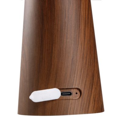 Lampe à poser effet bois et noir LED intégrée H. 20 cm IP 44 GoodHome Varitas