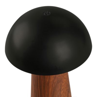 Lampe à poser effet bois et noir LED intégrée H. 20 cm IP 44 GoodHome Varitas