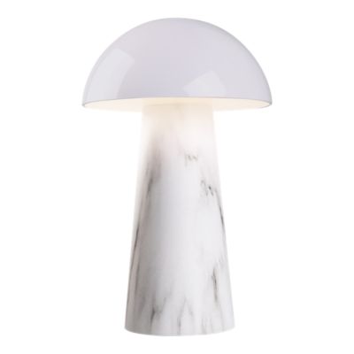 Lampe à poser effet marbre blanc LED intégrée H. 20 cm IP 44 GoodHome Varitas