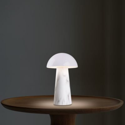 Lampe à poser effet marbre blanc LED intégrée H. 20 cm IP 44 GoodHome Varitas