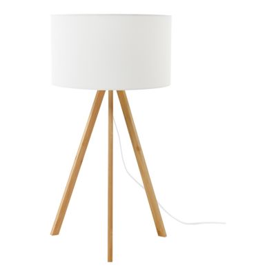 Lampe à poser en bambou E14 5W ⌀33 x H.55cm GoodHome Petronia