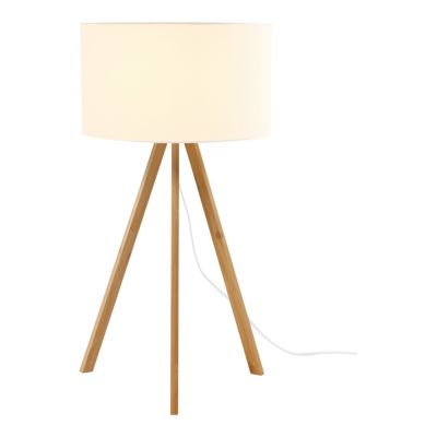 Lampe à poser en bambou E14 5W ⌀33 x H.55cm GoodHome Petronia