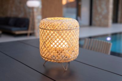 Lampe à poser en bambou sans fil Rodas IP54 900lm l.37 x H.27 cm