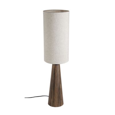 Lampe à poser en bois et lin H.70cm E27 40W Seynave, Sanchez