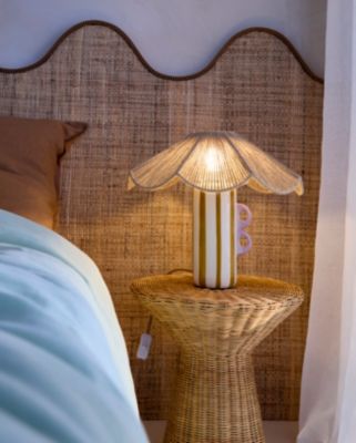 Lampe à poser en céramique à rayures vert olive H.34,5 cm Maison Paloma x Castorama
