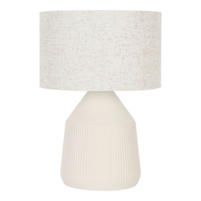 Lampe à poser en céramique blanc E27 ⌀28 x H.40cm 25W Goodhome Longclaw