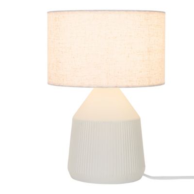 Lampe à poser en céramique blanc E27 ⌀28 x H.40cm 25W Goodhome Longclaw