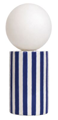Lampe à poser en céramique bleue et blanche H. 27 cm Exagone