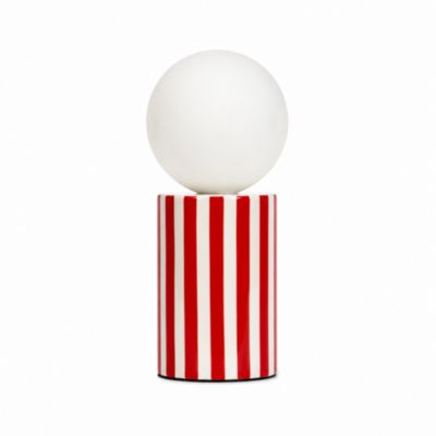 Lampe à poser en céramique rouge et blanche H. 27 cm Exagone
