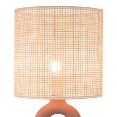 Lampe à poser en céramique terracotta et tissu beige Bittern GoodHome