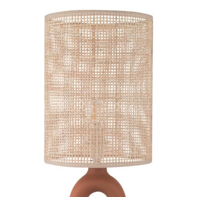 Lampe à poser en céramique terracotta et tissu beige Bittern GoodHome