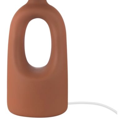 Lampe à poser en céramique terracotta et tissu beige Bittern GoodHome