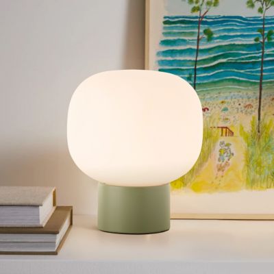 Lampe à poser en métal vert kaki et verre ⌀17 x H.19,6cm E14 20W , Camille Brilliant