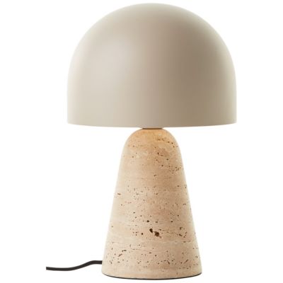 Lampe à poser en pierre travertin et métal H.31,5 cm E14/40 W Brilliant Nalam