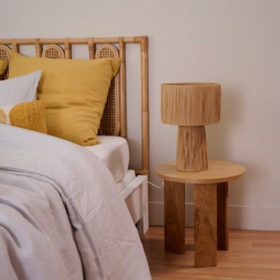 Lampe à poser en raphia Bellflower H.38 x Ø.26cm E27 28W GoodHome