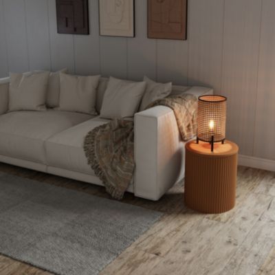 Lampe à poser en rotin E27 Ø20 x H.37cm 25W GoodHome Tonkin