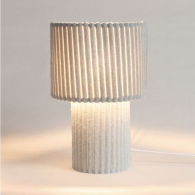 Lampe à poser en velours blanc H.28cm E27 5W Lussiol, Alba