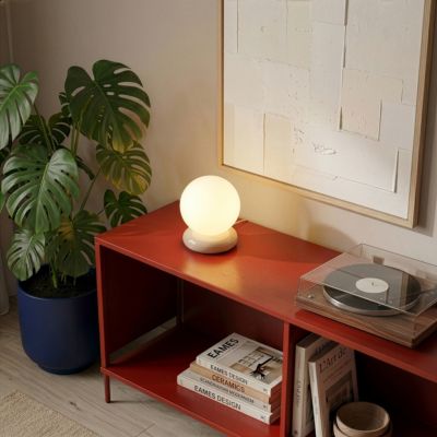 Lampe à poser en verre et céramique blanc cassé Ø15 cm G9 3 W Jumell Dono