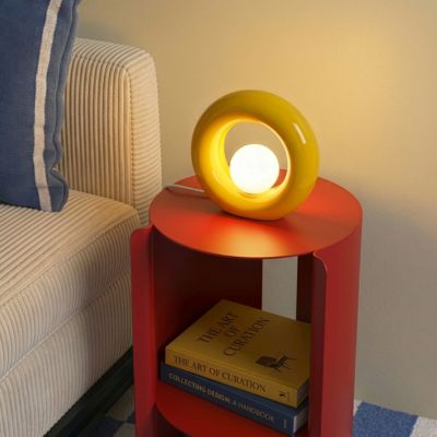 Lampe à poser en verre et céramique jaune H.20 cm G9 3 W Jumell Pupo