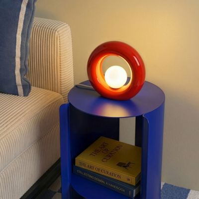 Lampe à poser en verre et céramique rouge H.20 cm G9 3 W Jumell Pupo