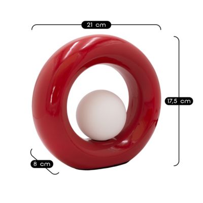 Lampe à poser en verre et céramique rouge H.20 cm G9 3 W Jumell Pupo