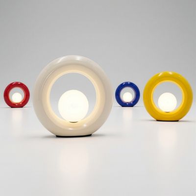 Lampe à poser en verre et céramique rouge H.20 cm G9 3 W Jumell Pupo