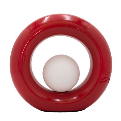 Lampe à poser en verre et céramique rouge H.20 cm G9 3 W Jumell Pupo