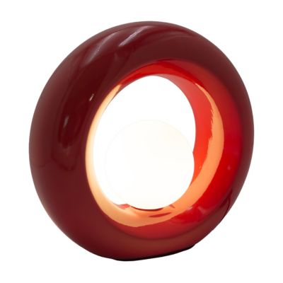 Lampe à poser en verre et céramique rouge H.20 cm G9 3 W Jumell Pupo