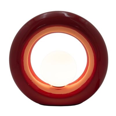 Lampe à poser en verre et céramique rouge H.20 cm G9 3 W Jumell Pupo