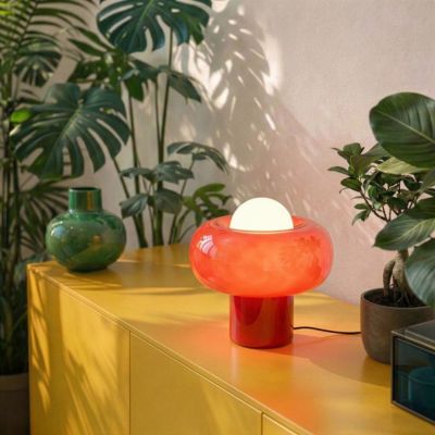 Lampe à poser en verre rouge H.25 cm G9 5 W Jumell Boli