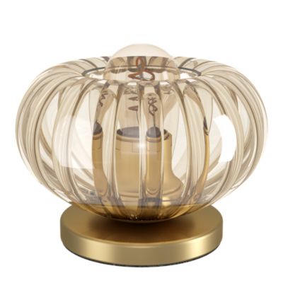 Lampe à poser en verre strié et métal E27/25 W Ø 18 x H. 13 cm Eglo