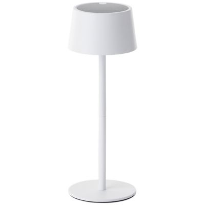 Lampe à poser extérieur solaire rechargeable USB métal blanc H.25 cm 2 W IP44 Brilliant Viani